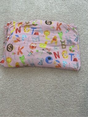 Little Sleepies Pink Alphabet & Animal Print Crib Sheet